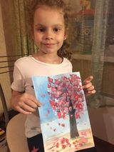 Горбунова Полина, 6 лет. Расцвела яблонька в саду